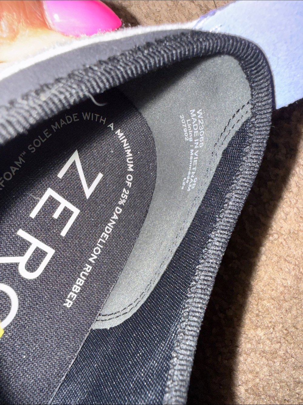 Cole Haan Black Sneakers with Cream Sole and Lilac Heel Tab - Picture 5 of 8